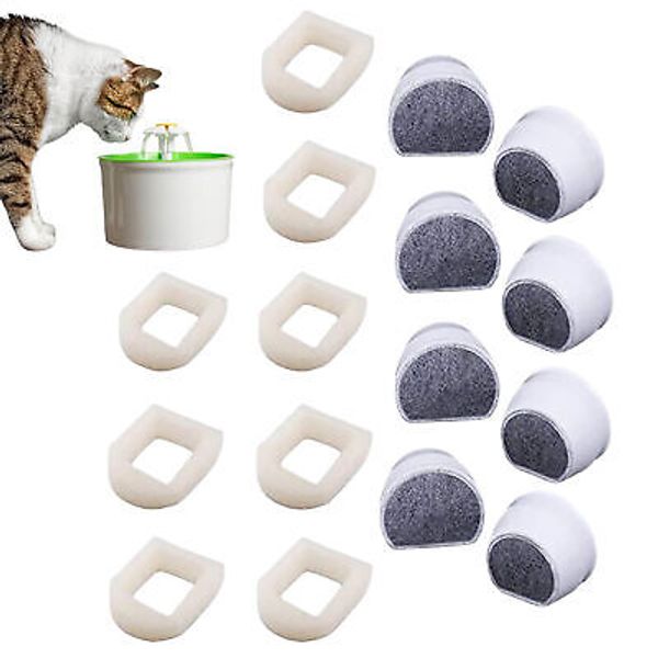 8PCS Pet Fountain Filter Replacement Activated Carbon Safe Foam Sponges Filters