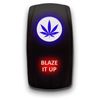 Blaze IT UP - Blue/Red - Laser Etched Toggle Switch 20A 12V - Vertical Rocker Switch 5-Pin DPST