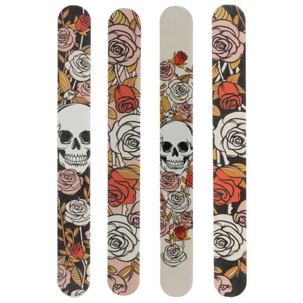 Puckator Skulls and Roses Nail File - Strong Files for Acrylic Natural and Gel Nails - Nail Filer Sander Shaper Care Kit Set for Women - Beauty Products - Manicure Nailfile