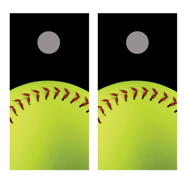 Soft Ball 1 Cornhole Board Decal Wraps (Non Laminated)