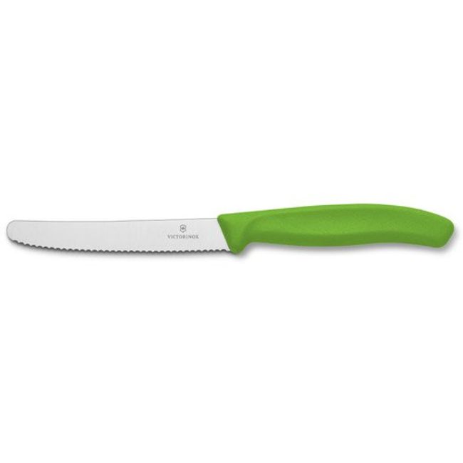 Victorinox Tomato & Table Knife (Tomato Vegetable Knife), Wave Blade, Green, Green