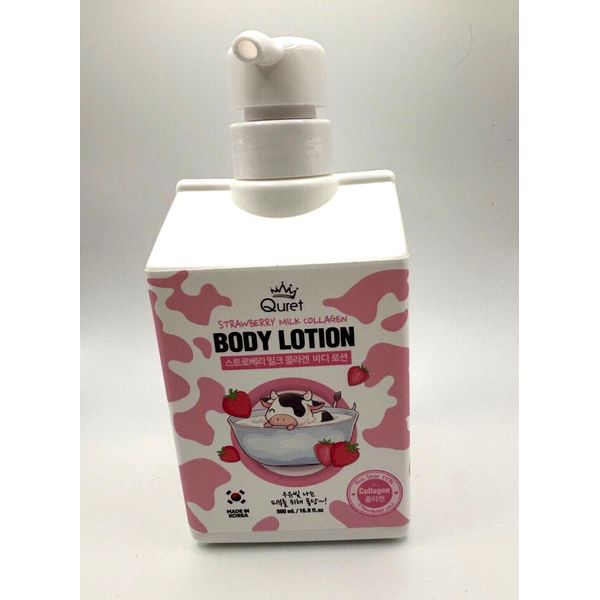 NEW!!! Quret - Strawberry Milk Collagen Body Lotion/ Mild Formula Moisture/Korea