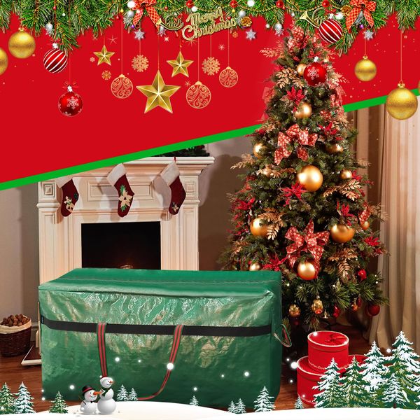 Christmas Tree Bag 4FT/5FT Small Christmas Tree Storage Bag Waterproof Tearproof with 4 Handles Easy to Transport/Organize Green