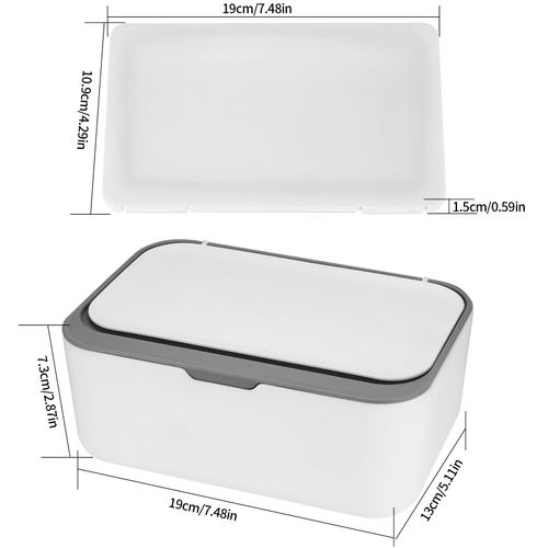 Wet Wipes Box, Tissue Box Holder, Baby Drinking Fountain Box Holder, Wet Wipes with Lid, with Storage Box (Grey)