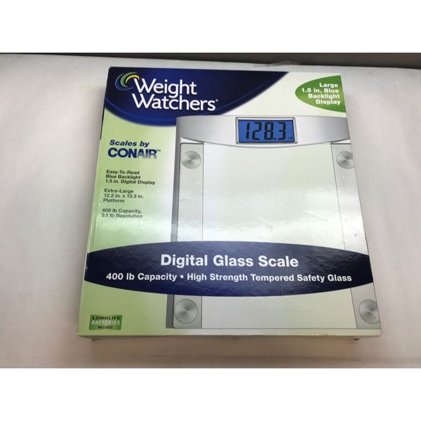 NIB Weight Watchers DIGITAL Glass SCALE by Conair 400LB Capacity NEW