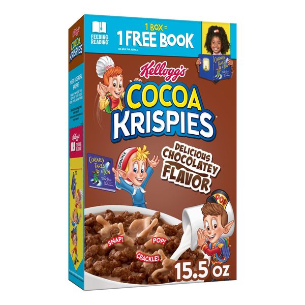 Kellogg's Cocoa Krispies Breakfast Cereal, Kids Snacks, Rice Krispies Treats, Original, 15.5oz Box (1 Box)