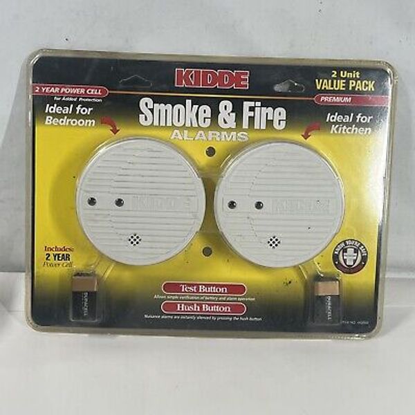 Kidde Smoke & Fire Alarms 2 Unit Value Pack Model 0916K Kitchen Bedroom New