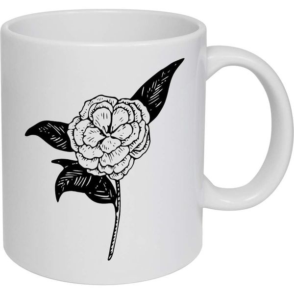 Azeeda 11oz (320ml) 'White Flower' Ceramic Mug/Cup (MG00075586)