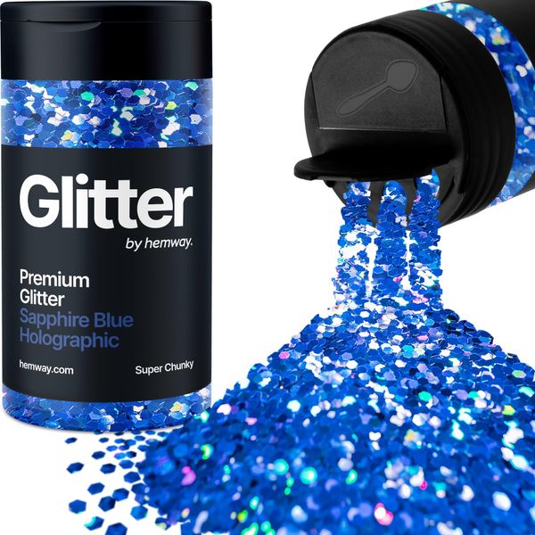 Glitter Shaker Zaffiro Blu Olografico Viso Nail Art Tumbler Natale Festival Accessori Super Chunky Craft Resin Cosmetico 115g/4.1oz