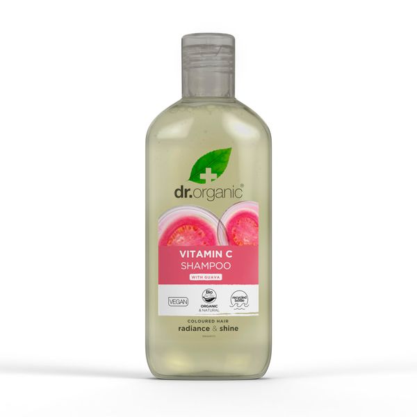 Dr Organic Guava Shampoo, Vitamin C, Coloured Hair, Mens, Womens, Natural, Vegan, Cruelty-Free, Paraben & SLS-Free, Organic, 265ml, Packaging may vary