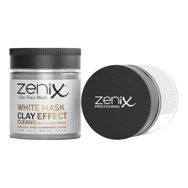 Zenix Clay Face Mask White 190gr | Gesichtsmaske mit Tonerde | Gesichtskur mit Argan Öl | Gesichtspflege für Männer & Frauen - gegen Pickel, Mitesser und Unreinheiten | Kil Maskesi