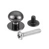 sourcing map 10mm Head Dia. Round Knobs Pull Handle, 10pcs Zinc Alloy for Drawer Pulls Gift Box Cabinet Door Knobs with Screws, Black