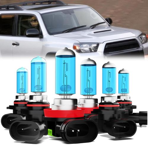 LECCIBUB Headlight Bulbs Compatible With Toyota 4Runner 2006-2009, 9005 High Beam + H11 Low Beam + 9006 Fog Lights Halogen Light Bulb, Super Bright 6000K White, Plug and Play, Pack of 6