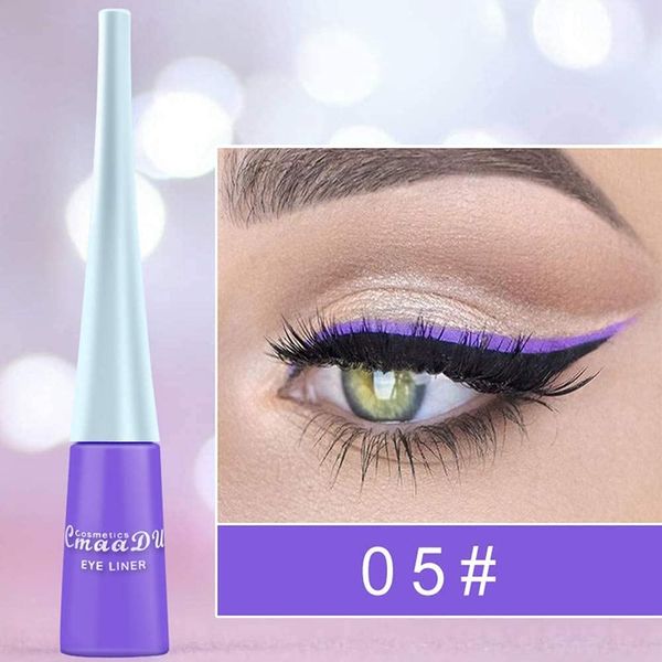 Liquid Eyeliner Matte Schnell trocknender Eyeliner, dauerhafter nicht blühender wasserdichter gelfarbener Eyeliner, Candy Color Liquid Hochpigmentierter Eyeliner (Lila)