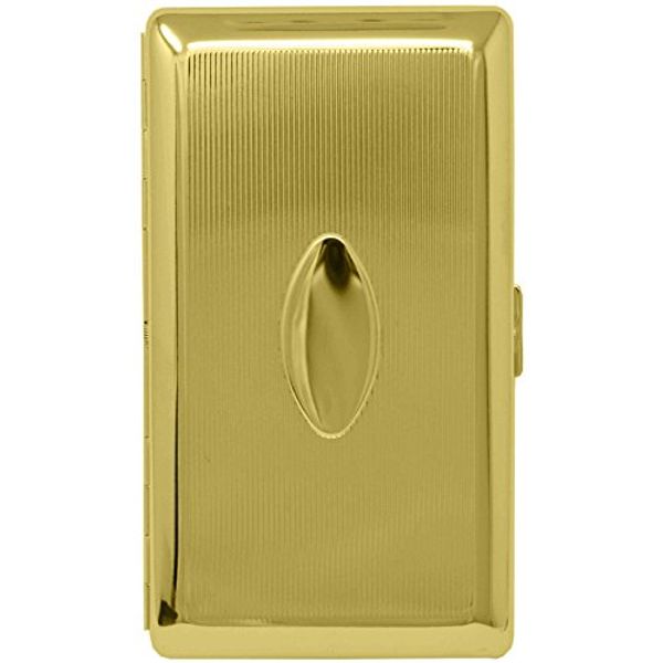 Gold Oval (Full Pack 120s) Metal-Plated Cigarette Case & Stash Box