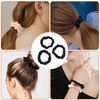 YINKE Hair Ties, Scrunchies, Silk, Hair Ties, No Marks, Hair Ties, Hair Ties, Hair Ties, Hair Rings, Hair Ties, Stylish, Adults, Simple, High Elasticity, Simple Hair Ties, Set of 3 (Black)
