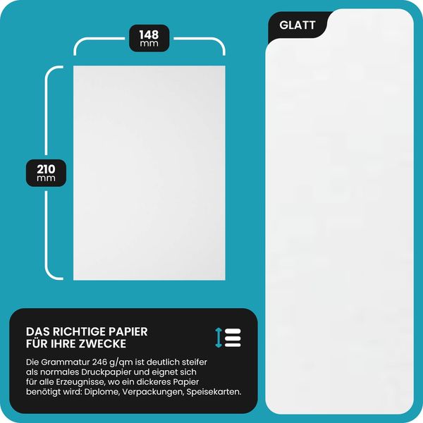 Netuno 40 x White Paper, Smooth, DIN A5, 148 x 210 mm, 246 g, Ivory Card, Ultra-White, Craft Card, Smooth, Printable for Business Cards, Invitation Cards, Menu Cards, Certificates, Certificates, Diplomas