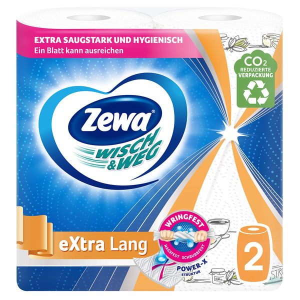 Zewa Wisch & Weg Zewa Wisch & Weg kitchen roll eXtra long with design, 2 rolls with 72 sheets each