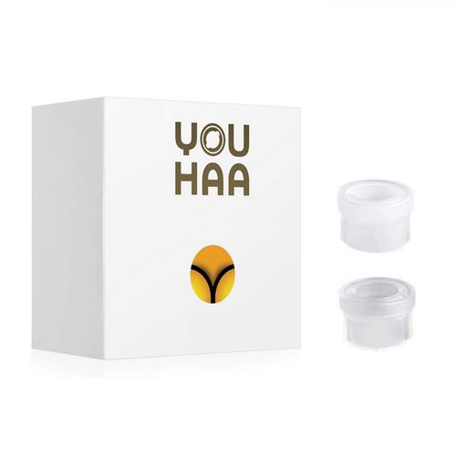 Risen Ring, O Shape Stretch, Sack, Condom, Sack, Cockring, Convenient to Carry Silicone (Set of 2) (Transparent + White)