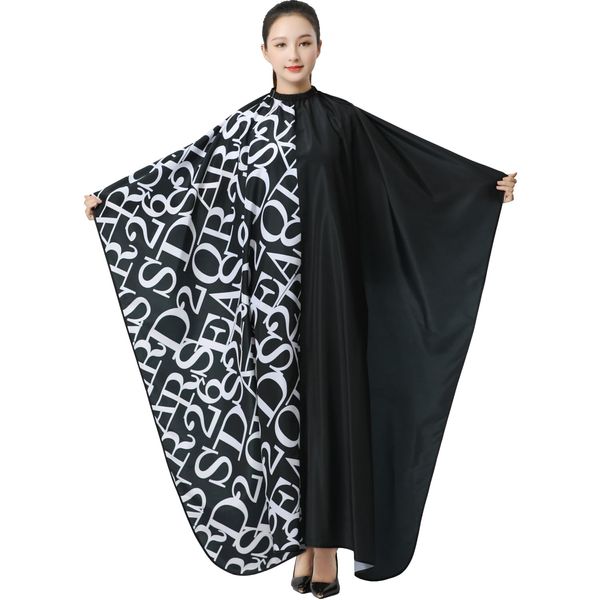 Iusmnur Barber Capes, Hair Cutting Cape with Metal Snap Closure, Professional Hair Salon Cape Hairdressing Styling Cape 67"x55"(Black&White)