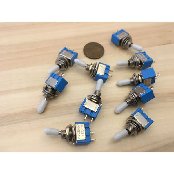 10 pcs White sleeve cap boot Toggle Switch SPST MTS-101 6mm 1/4 small on off b12