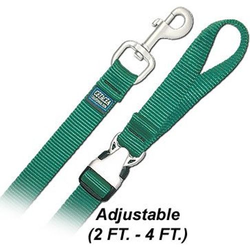 4' Pet Leash w/ Satin Metal Hardware - Medium - Forest Green Dog Leash