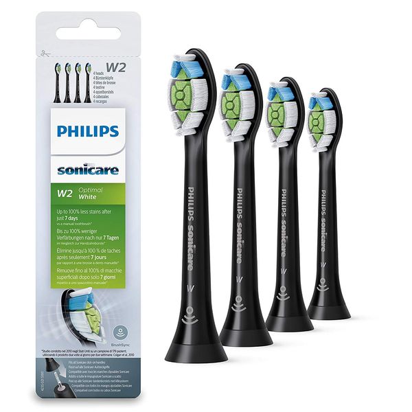 Philips Sonicare White Plus (Old Diamond Clean) Replacement Brush, Standard, 4 Pack, Black [Parallel Import]