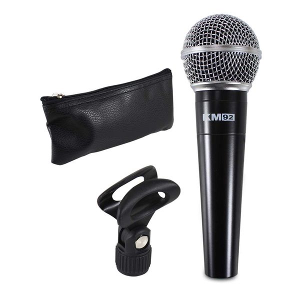 Studiomaster KM92 Wired Balanced Cardoid Vocal DJ Microphone inc 5m Cable Stand Clip Protective Case