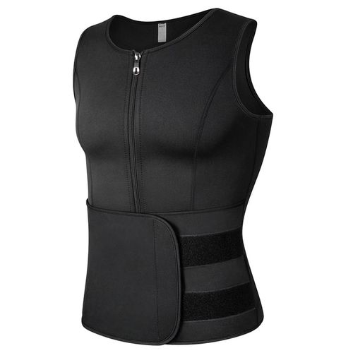 Weight Vest Crossfit Weight Control Vest Men Waist Trainer Tank Top Slimming Body Shaper, M, Lightweight Black