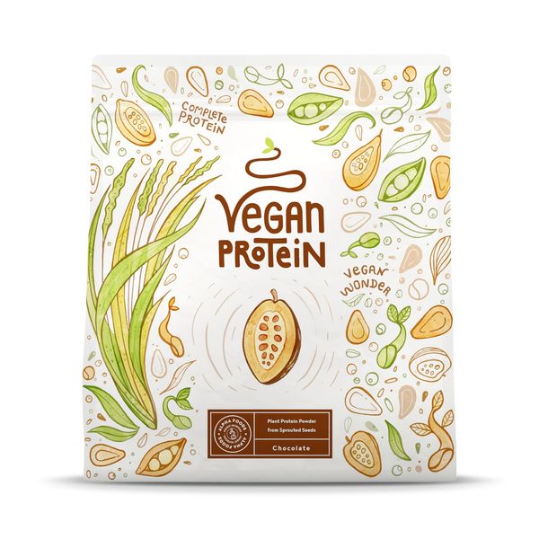 Veganes Proteinpulver | Schokolade | 600g Eiweißpulver | Premiumqualität Protein | Made in Germany | Alpha Foods