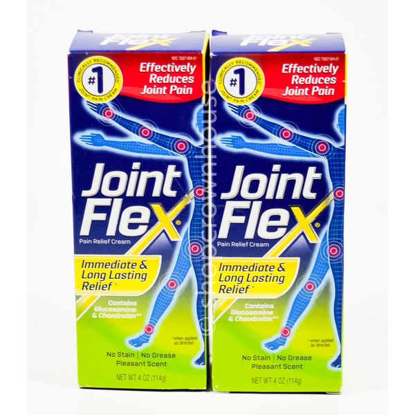 2 JOINT FLEX Pain Relief CREAM 4oz long lasting Pleasant Scent NIB 10/2025