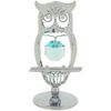 Crystocraft Chrome Plated Keepsake Gift Ornament - Owl with Swarvoski Crystal Elements