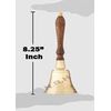 Solid Brass Wooden Handle Bell School & Dinner Classice Bells Nautical Gift Item