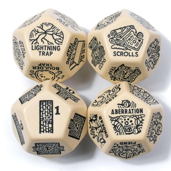 DND Generator Dice Set Random Encounter Dungeon Monster Treasure Trap Dungeons and Dragons DM Game Aide (Bone)