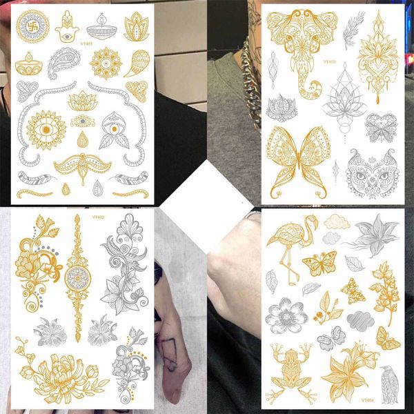 Sttiafay 4 Sheets Waterproof Temporary Tattoos Stickers for Women Personalized Flower Animal Fake Tattoo Mandala Body Transfers Tattoo Arm Leg Art Accessories for Festival Beach Party