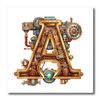 3dRose Steampunk Monogram Initial A - Iron on Heat Transfers (ht-382503-2)