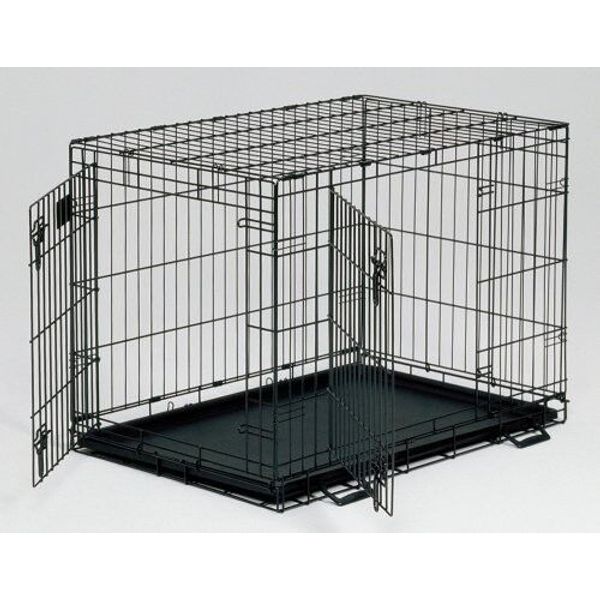 Midwest Dog Metal Crate Double Door Safe Secure Folding Adjustable Divider 48in