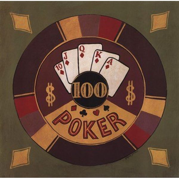 Poker - $100 - Poster by Gregory Gorham (12 x 12)