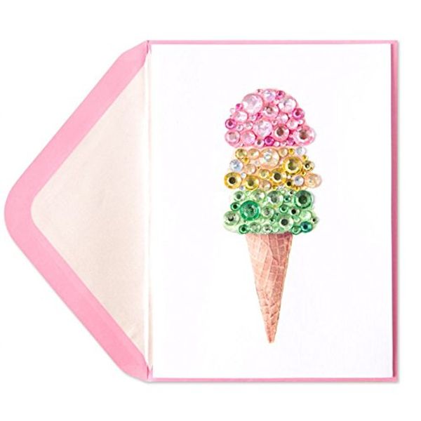 Papyrus Birthday Card Jeweled Ice Cream