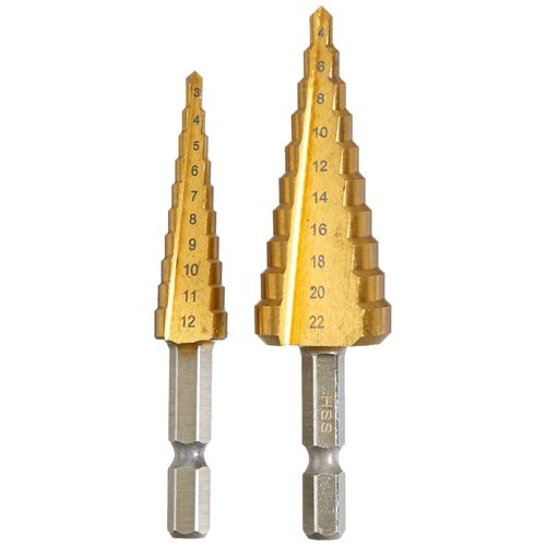 E-Value ESD-1 Hex Shaft Step Drill Set of 2