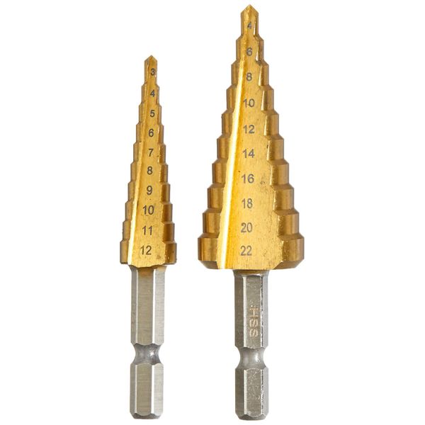 E-Value ESD-1 Hex Shaft Step Drill Set of 2