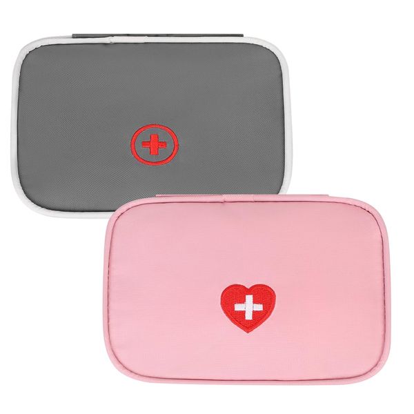 haozaikeji 2 PCS First Aid Bag Pouch Empty Medicine Storage Bag Small Portable First Aid Kit Bag Travel Emergency Bag Medical Supplies Bag Nurse Bag Organiser for Home Hiking Camping First Responder