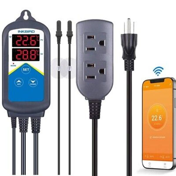 Inkbird Prewire WIFI Temperature Controller Thermostat ITC-306A Heat 2 Probe APP