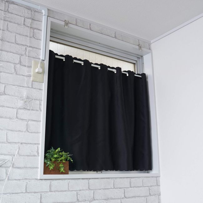 Cloth Shop Cafe Curtains, Level 1, Level 2, Blackout Curtains, for Small Windows, Insulated, UV Protection, Width: 39.4 inches (100 cm) x Lengths: 17.7, 27.6, 35.4 inches (45, 70, 90 cm), Width 55.1 inches (140 cm) x Length 17.7, 27.6 inches (45,70 cm)