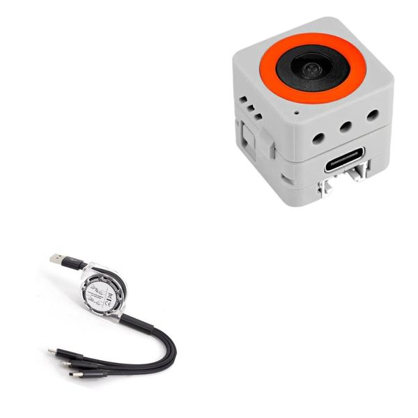 BoxWave Cable Compatible with M5Stack ATOMS3R Camera Kit M12 - AllCharge miniSync, Retractable, Portable USB Cable - Jet Black