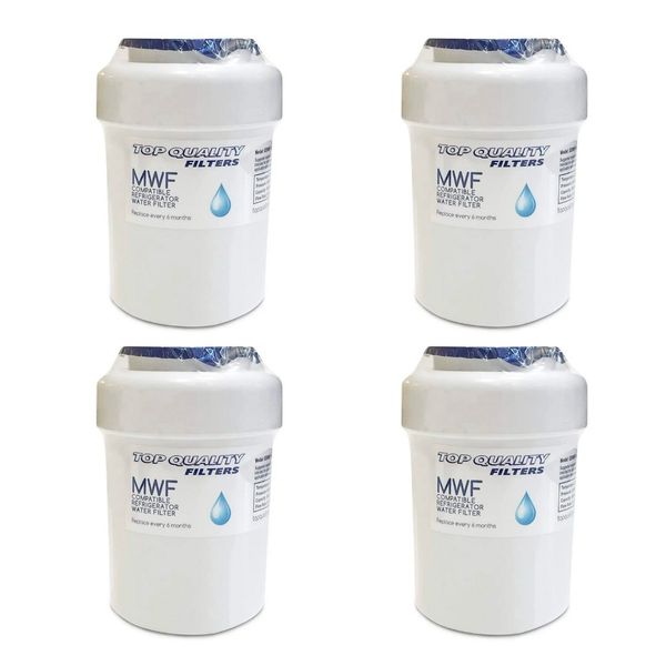 4 Pack GE MWF Genuine Smart Water Refrigerator Filter Replacement 
