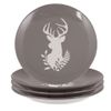 4 Piece Dinner Set Grey Reindeer Dining Crockery Side Plate Set