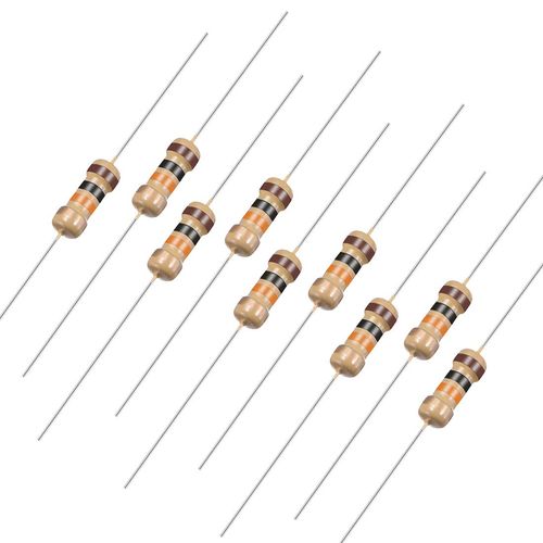 uxcell Carbon Membrane Resistors 500 Pcs Axial Lead 10kΩ0.25W 5% Tolerance 4 Color Bands
