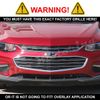 Gloss Black Grille Grill Insert Overlay 2PC Trim FOR 2016-2018 Chevy Malibu