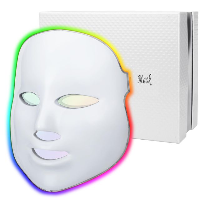 18FTRabbit LED Face Màsk, 7 Color LED Face Màsk Light Theràpy, LED Facial Skìn Care Màsk for both beauty salons and home use